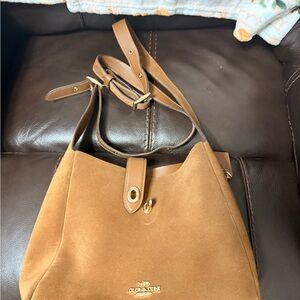 Coach Brown Suede Shoulder Bag